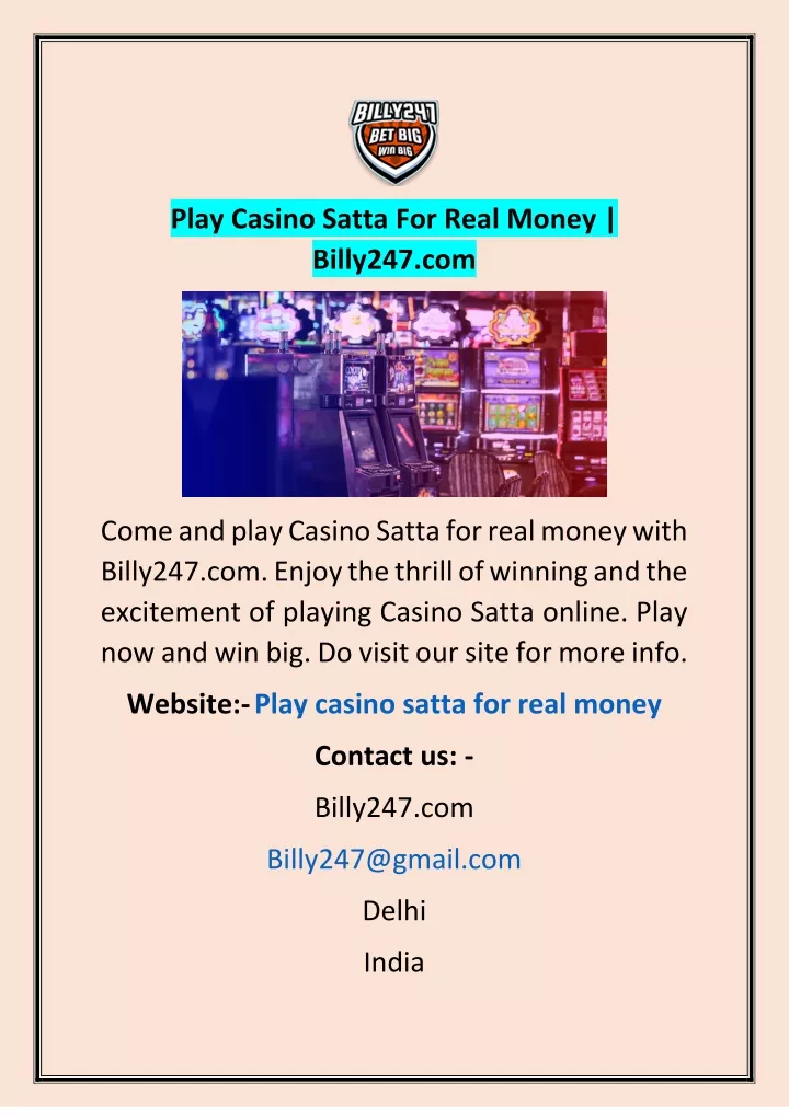 play casino satta for real money billy247 com