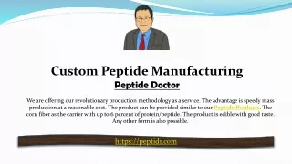 Custom Peptide Manufacturing - Peptide Doctor