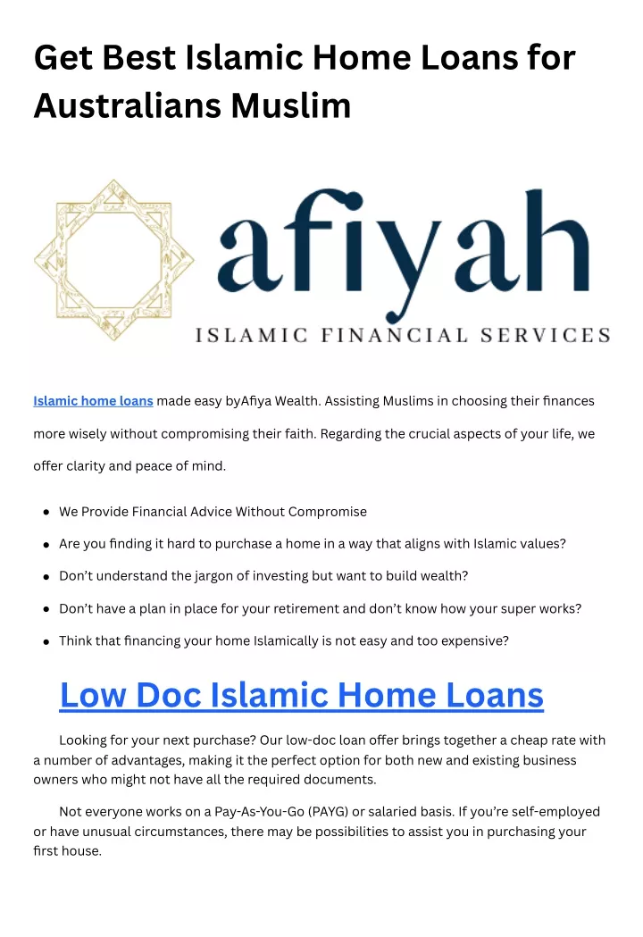 get best islamic home loans for australians muslim