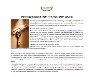 industries that can benefit from translation