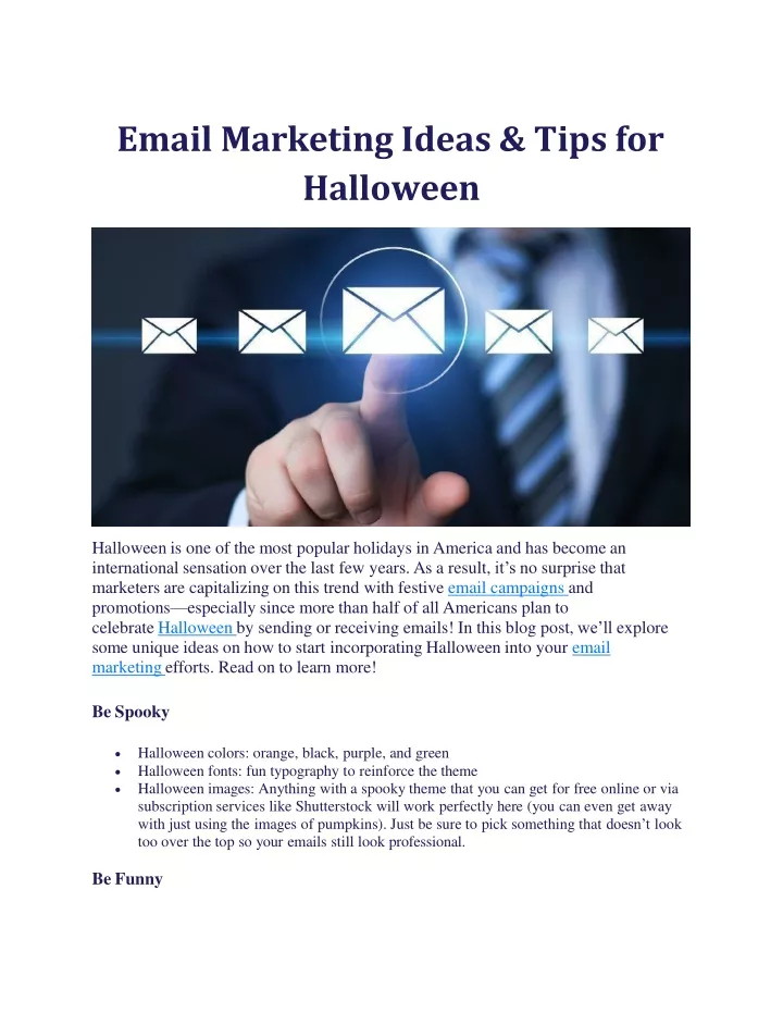 email marketing ideas tips for halloween