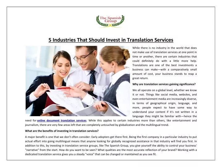 5 industries that should invest in translation