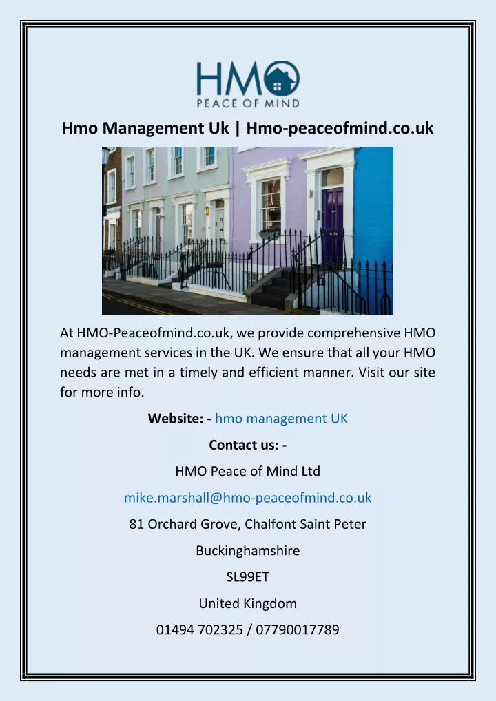 hmo management uk hmo peaceofmind co uk
