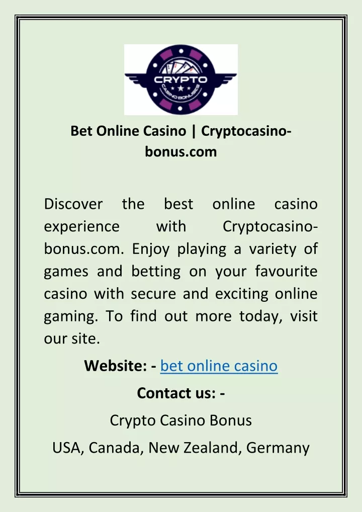 bet online casino cryptocasino bonus com