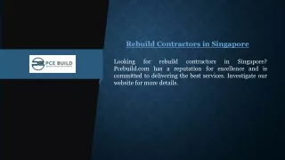 Rebuild Contractors in Singapore Pcebuild.com
