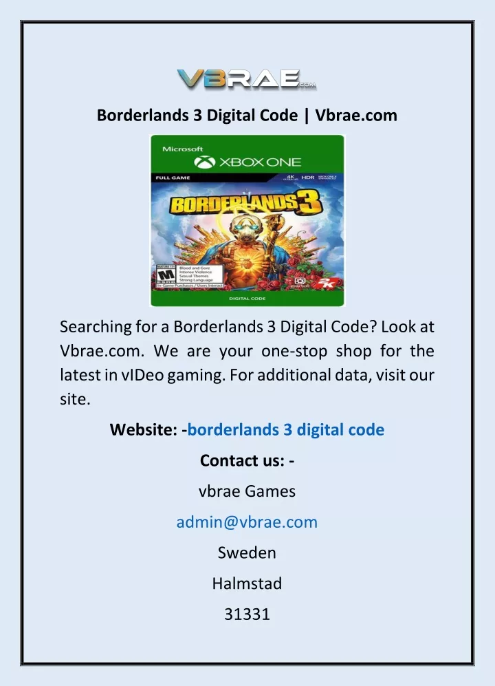 borderlands 3 digital code vbrae com