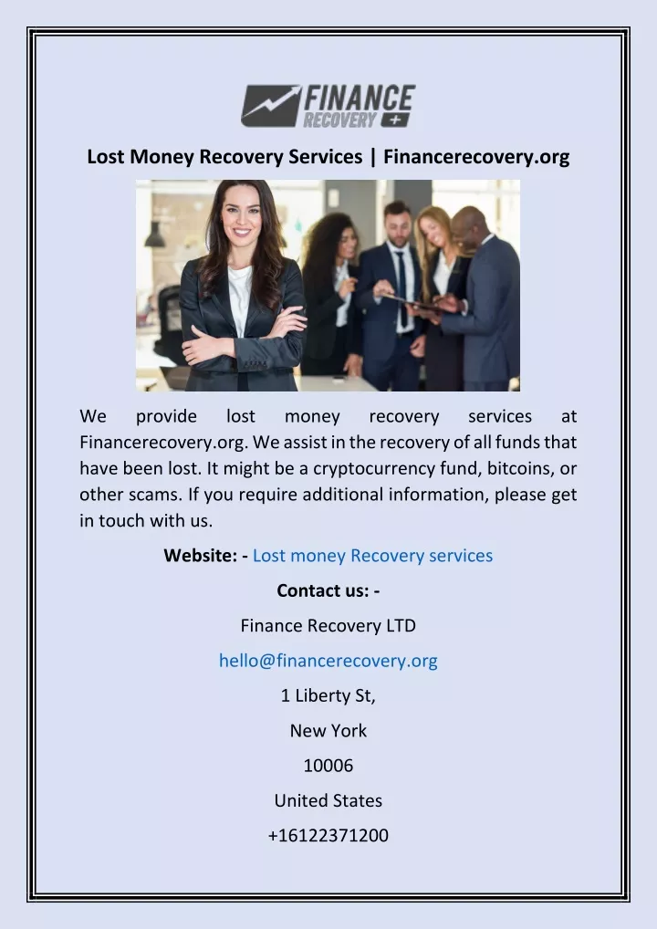lost money recovery services financerecovery org