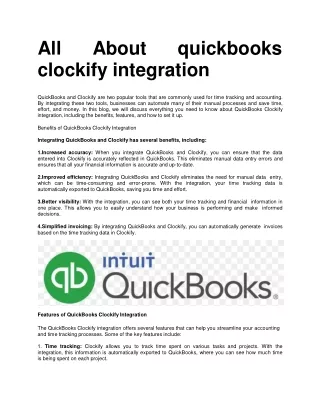 a l l a b o ut q u ic k books clockify integration