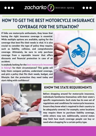 How to Get the Best Motorcycle Insurance Coverage for the Situation?