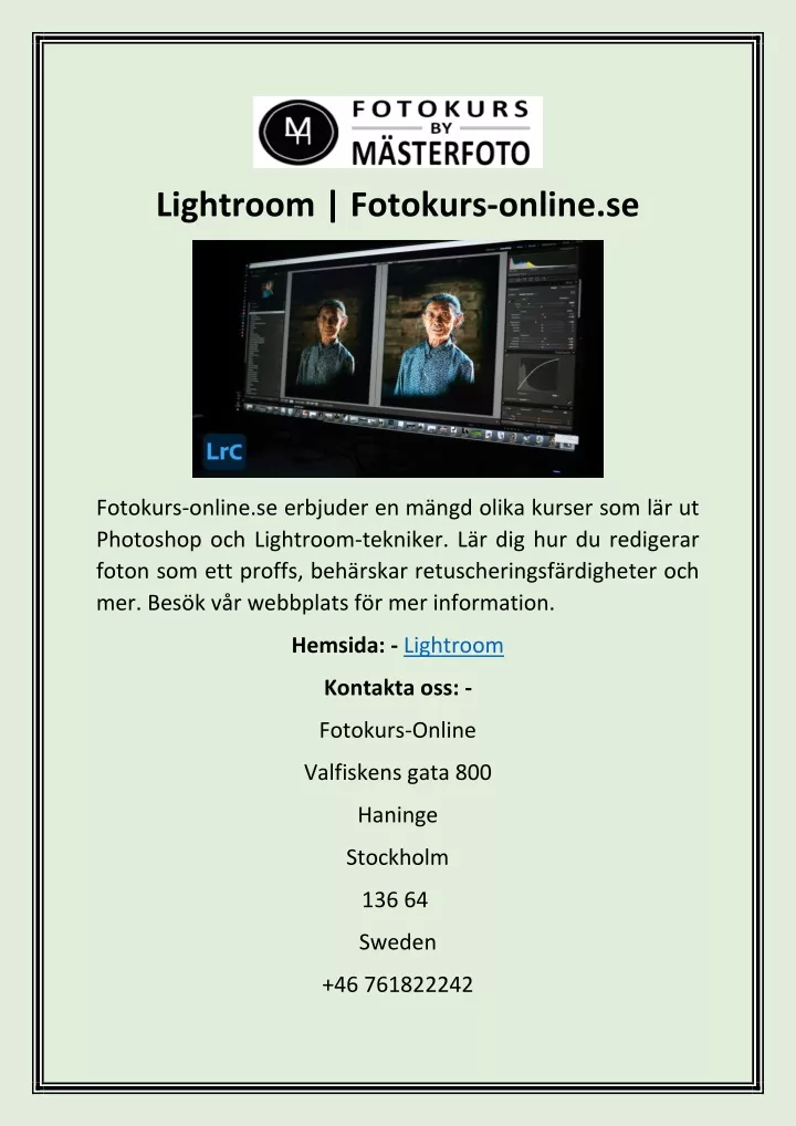 lightroom fotokurs online se