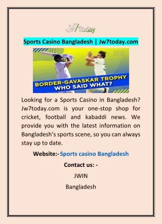 Sports Casino Bangladesh  Jw7today
