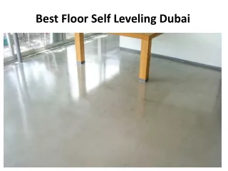 best floor self leveling dubai