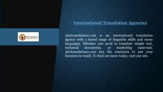 International Translation Agencies 360translations.com