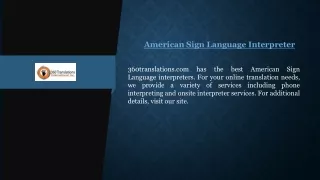 American Sign Language Interpreter 360translations.com