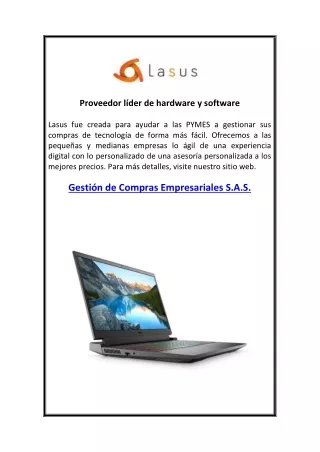 proveedor l der de hardware y software
