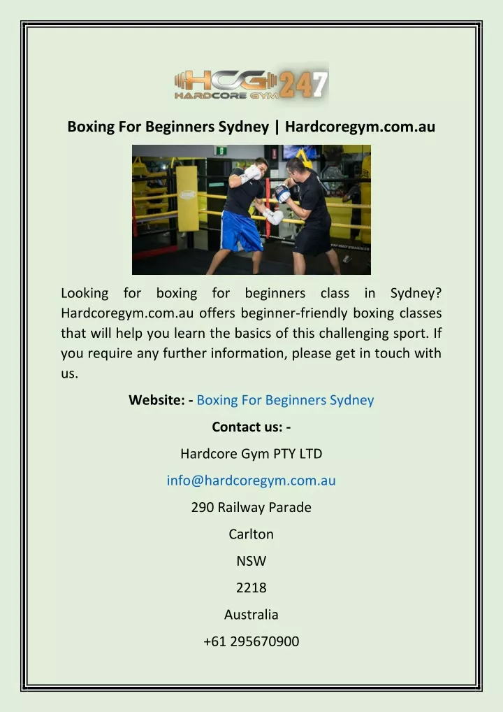 boxing for beginners sydney hardcoregym com au