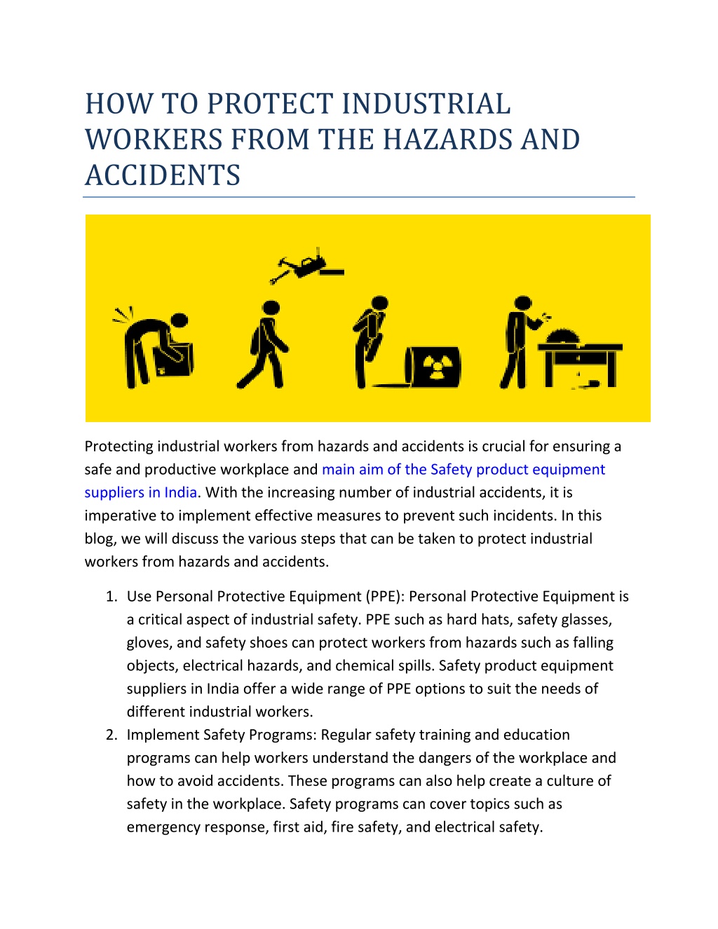 PPT - HOW TO PROTECT INDUSTRIAL WORKERS FROM THE HAZARDS AND ACCIDENTS ...
