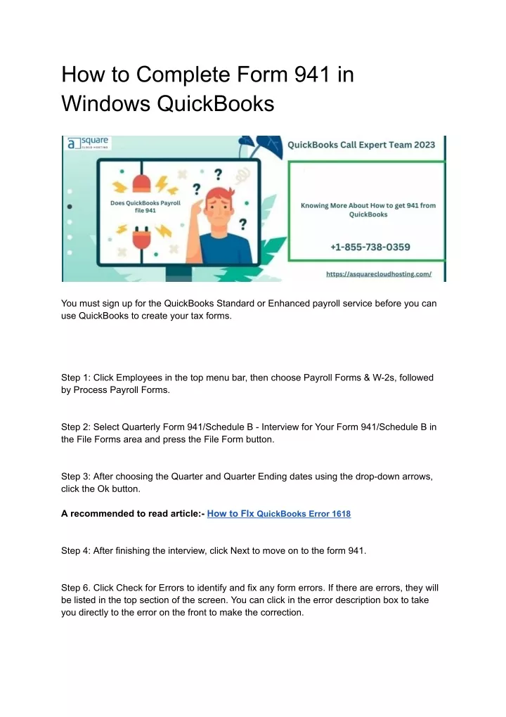 how to complete form 941 in windows quickbooks