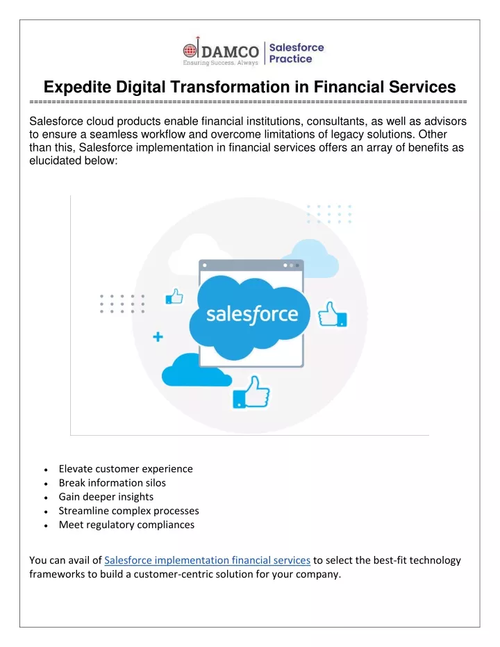 expedite digital transformation in financial