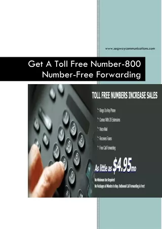 Get A Toll Free Number-800 Number-Free Forwarding