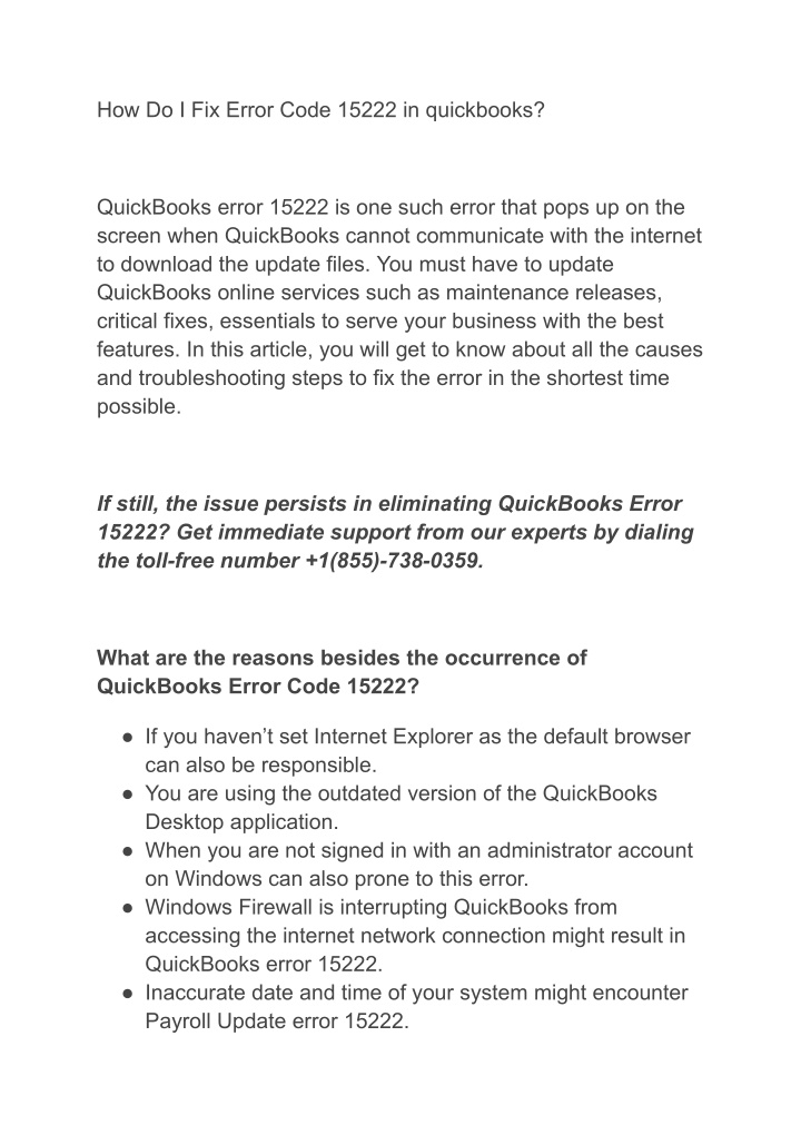 how do i fix error code 15222 in quickbooks