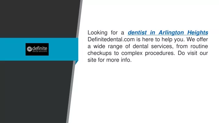 looking for a dentist in arlington heights