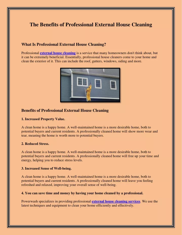 the benefits of professional external house