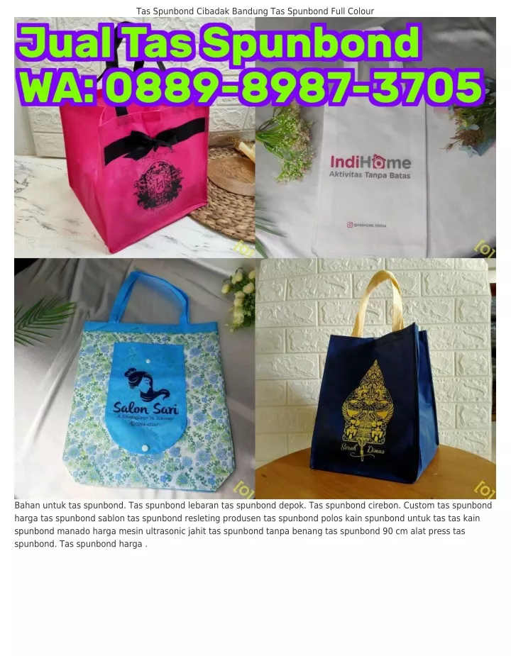 Ppt 0889898ᜪЗᜪ05 Wa Sablon Tas Spunbond Tas Spunbond Untuk Souvenir Powerpoint 8506