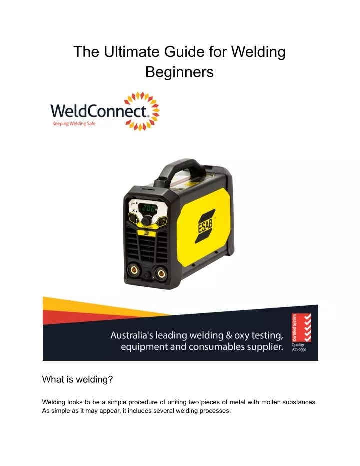 PPT - The Ultimate Guide For Welding Beginners PowerPoint Presentation ...