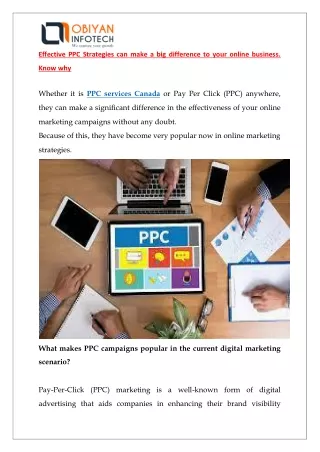 Effective PPC Strategies can make a big difference to your online business