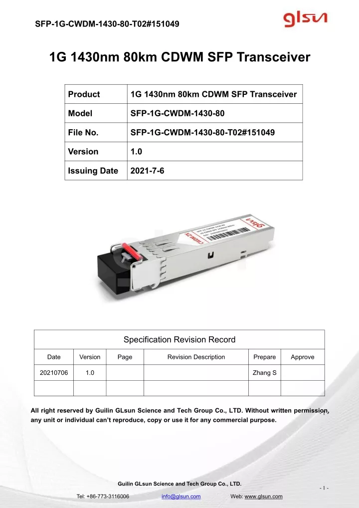 sfp 1g cwdm 1430 80 t02 151049