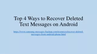 Top 4 Ways to Recover Deleted Text Messages on Android