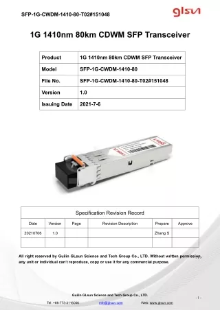 sfp 1g cwdm 1410 80 t02 151048