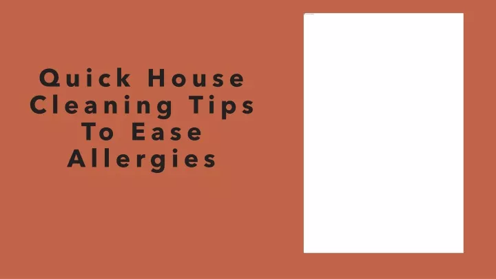 quick house cleaning tips to ease allergies