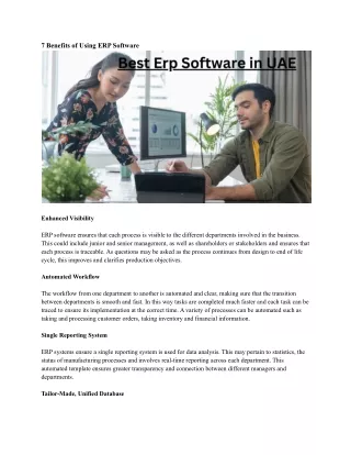 7 benefits of using erp software