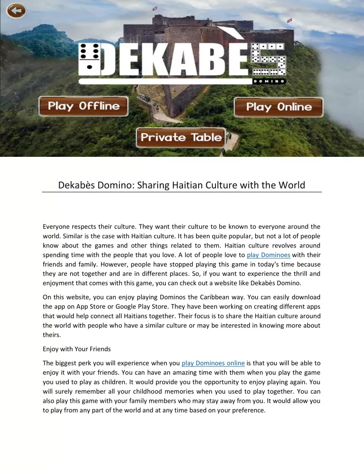 dekab s domino sharing haitian culture with