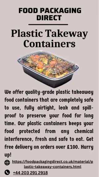 Plastic Takeaway Containers Wholesale - Plastic Food Packaging UK