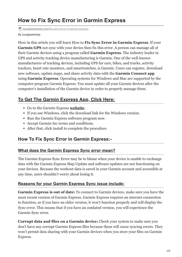 ppt-localgeekshelp-how-to-fix-sync-error-in-garmin-express