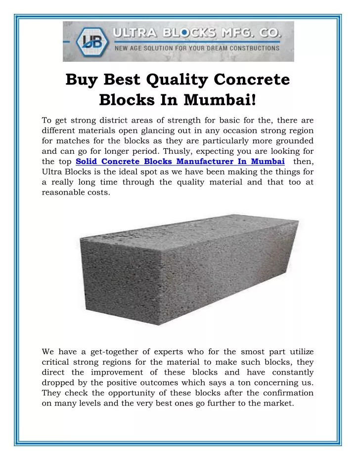 buy best quality concrete blocks in mumbai