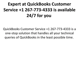 Expert at QuickBooks Customer Service  1 267-773-4333