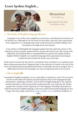 Sheetal Academy Spoken English Classes