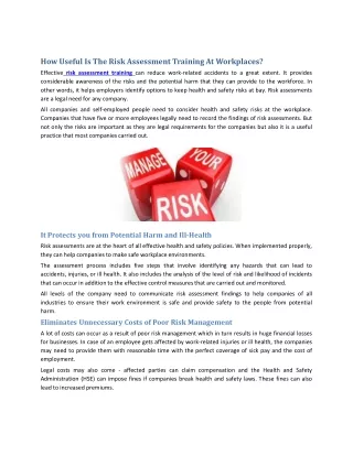 How-Useful-Is-The-Risk-Assessment-Training-At-Workplaces ppt