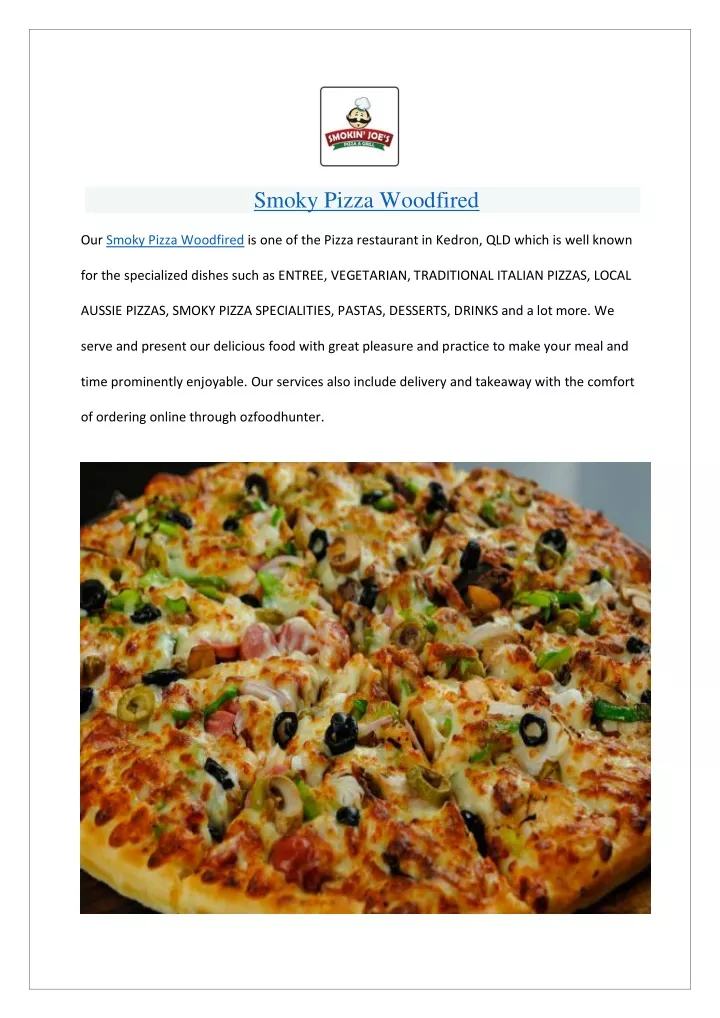 smoky pizza woodfired