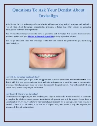 Questions To Ask Your Dentist About Invisalign