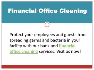 Financial Office Cleaning
