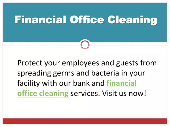 financial office cleaning