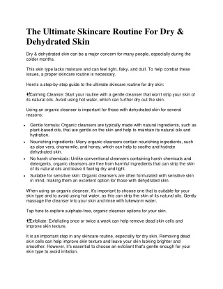 the ultimate skincare routine for dry dehydrated