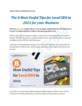 8 Most Useful Tips for Local SEO in 2023 for small Business