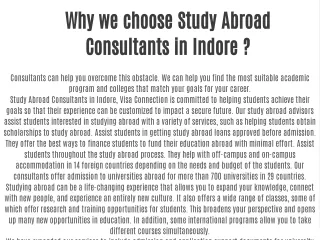 Why we choose Study Abroad Consultants in Indore ?