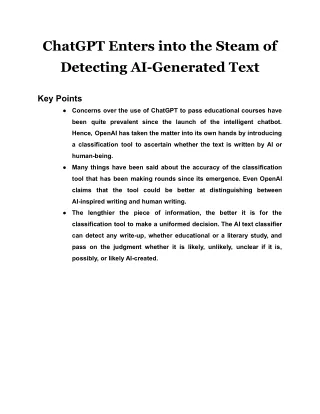 chatgpt enters into the steam of detecting